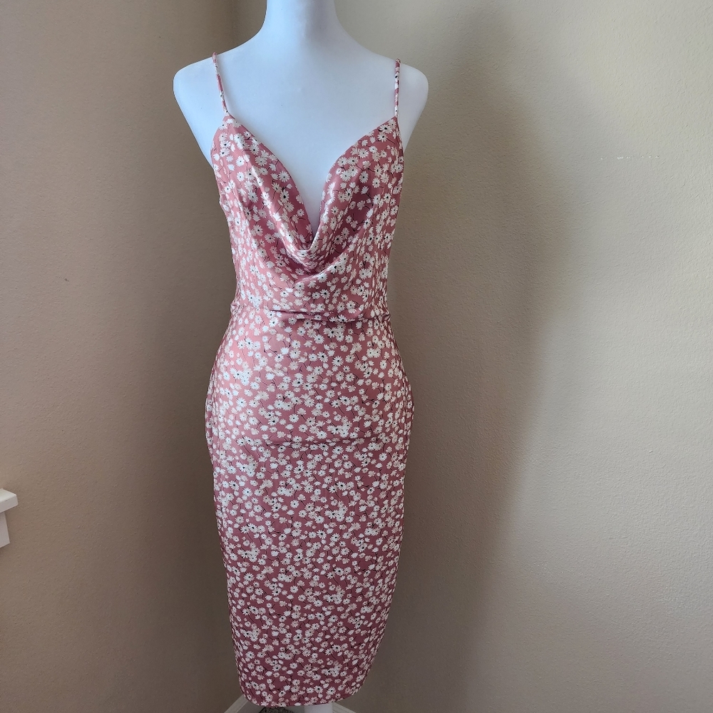 Cute sexy floral spring midi dress size L worn once